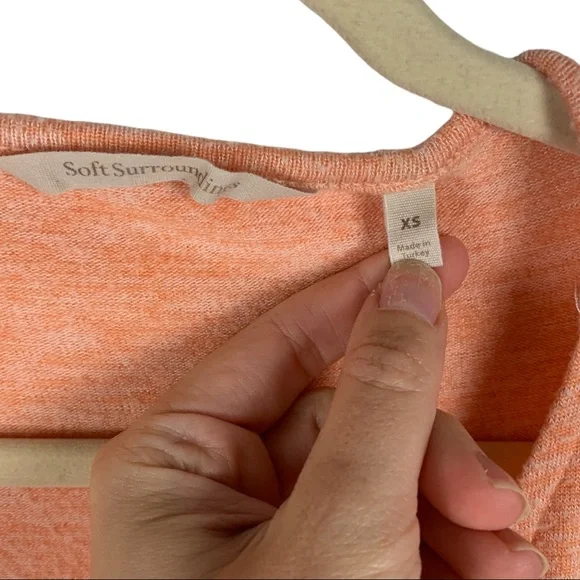 Soft Surroundings Zipper Knit Wrap Sweater | Orange | Women’s XS - Picture 3 of 7